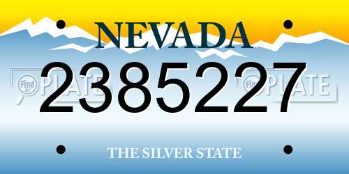 2385227 Nevada License Plate