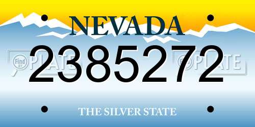2385272 Nevada License Plate