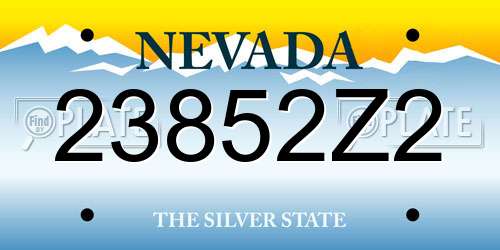 23852Z2 Nevada License Plate