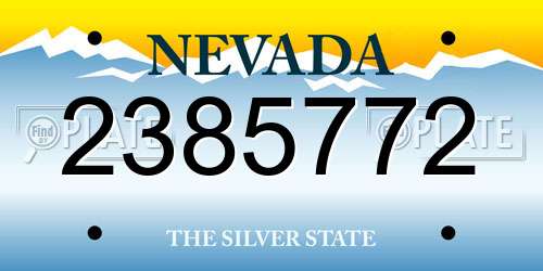 2385772 Nevada License Plate