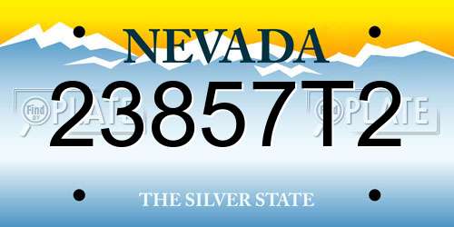 23857T2 Nevada License Plate