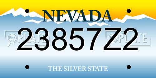 23857Z2 Nevada License Plate