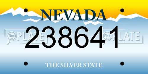 238641 Nevada License Plate