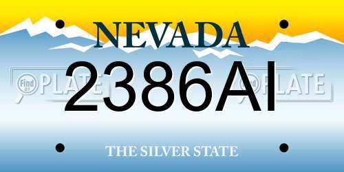 2386AI Nevada License Plate