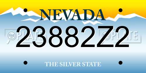 23882Z2 Nevada License Plate