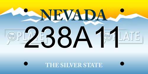 238A11 Nevada License Plate