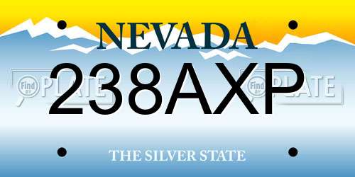 238AXP Nevada License Plate