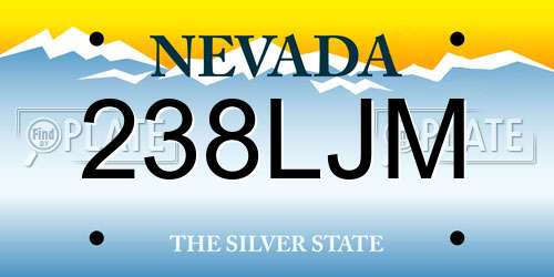 238LJM Nevada License Plate