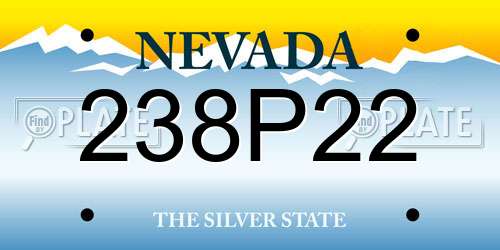 238P22 Nevada License Plate