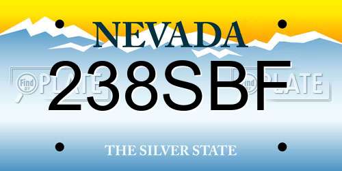 238SBF Nevada License Plate