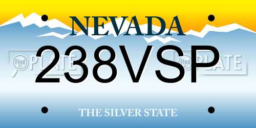 238VSP Nevada License Plate