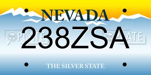 238ZSA Nevada License Plate