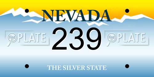 239 Nevada License Plate