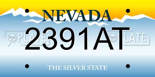2391AT Nevada License Plate