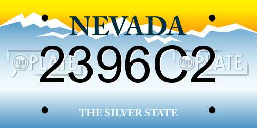 2396C2 Nevada License Plate