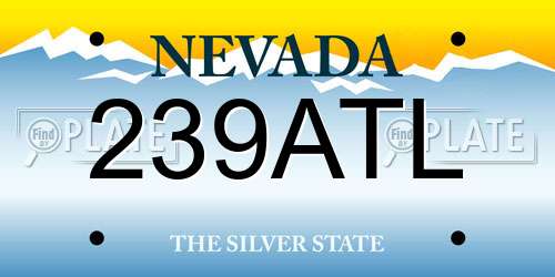 239ATL Nevada License Plate