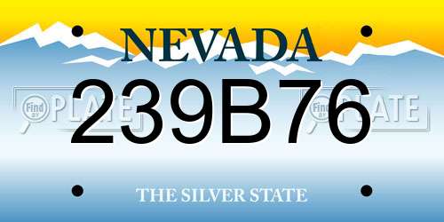 239B76 Nevada License Plate