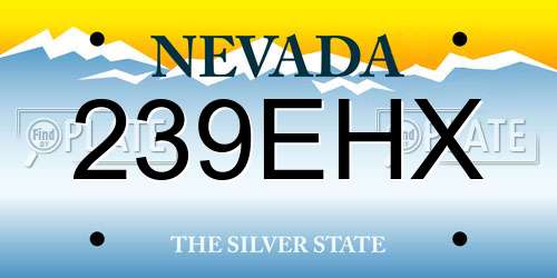 239EHX Nevada License Plate