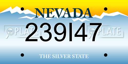 239I47 Nevada License Plate