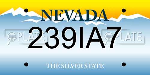 239IA7 Nevada License Plate