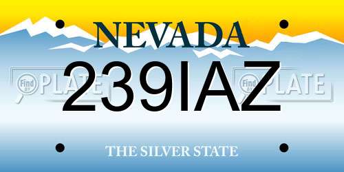 239IAZ Nevada License Plate