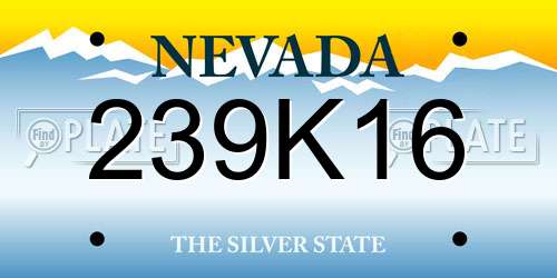 239K16 Nevada License Plate