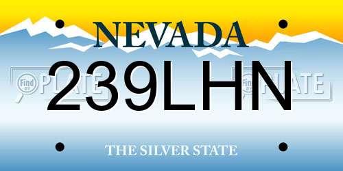 239LHN Nevada License Plate