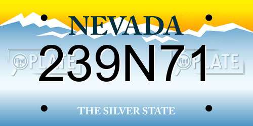 239N71 Nevada License Plate
