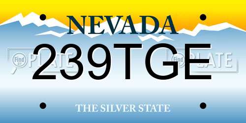 239TGE Nevada License Plate