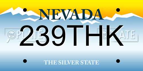 239THK Nevada License Plate