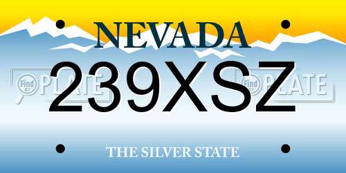 239XSZ Nevada License Plate