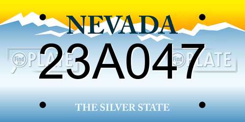 23A047 Nevada License Plate