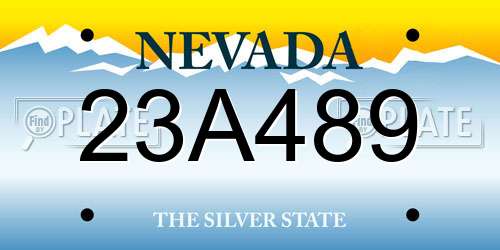 23A489 Nevada License Plate