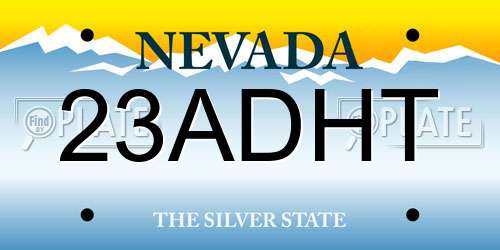 23ADHT Nevada License Plate