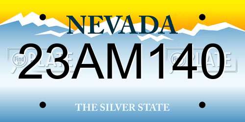23AM140 Nevada License Plate
