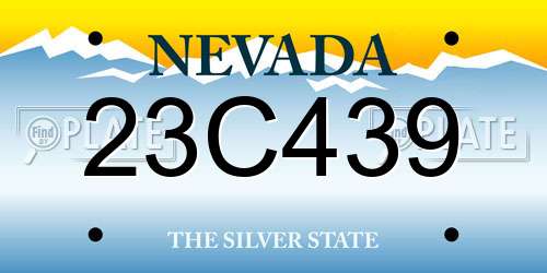 23C439 Nevada License Plate