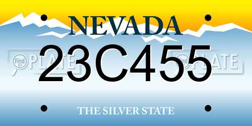 23C455 Nevada License Plate