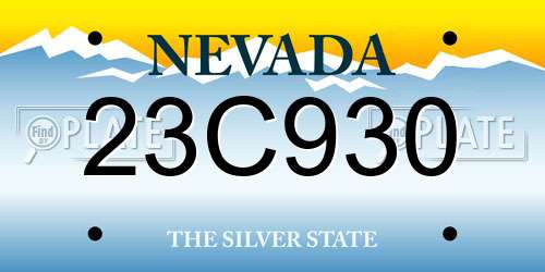 23C930 Nevada License Plate