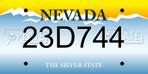 23D744 Nevada License Plate