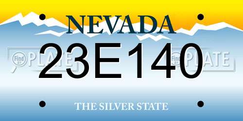 23E140 Nevada License Plate