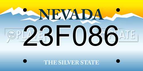 23F086 Nevada License Plate