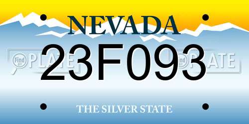23F093 Nevada License Plate