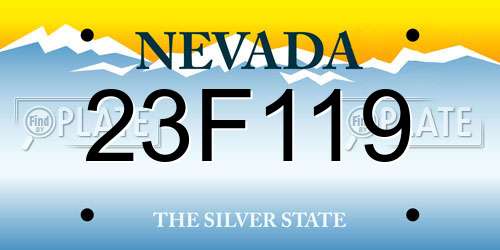 23F119 Nevada License Plate