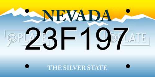 23F197 Nevada License Plate