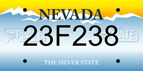 23F238 Nevada License Plate