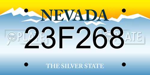 23F268 Nevada License Plate