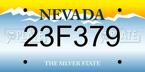 23F379 Nevada License Plate