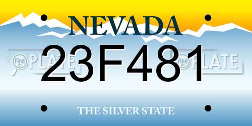 23F481 Nevada License Plate