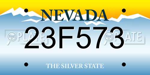 23F573 Nevada License Plate
