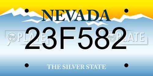 23F582 Nevada License Plate